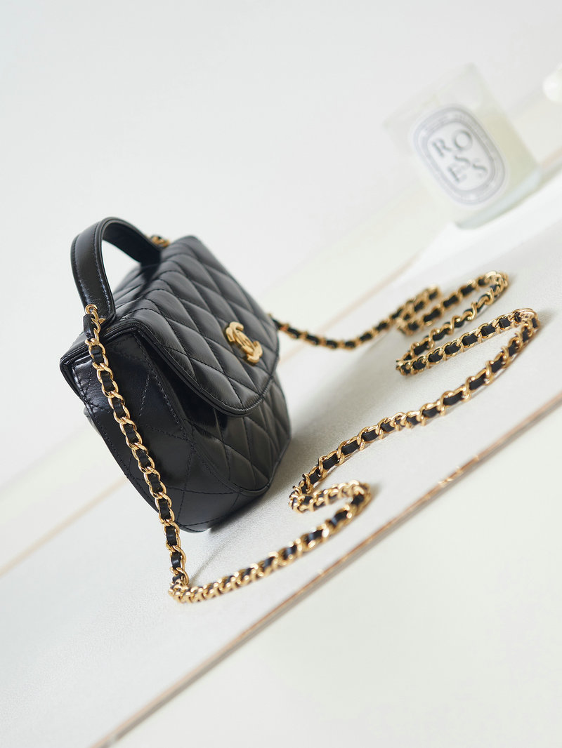 Chanel Calfskin Saddle Bag with Chain AP3367