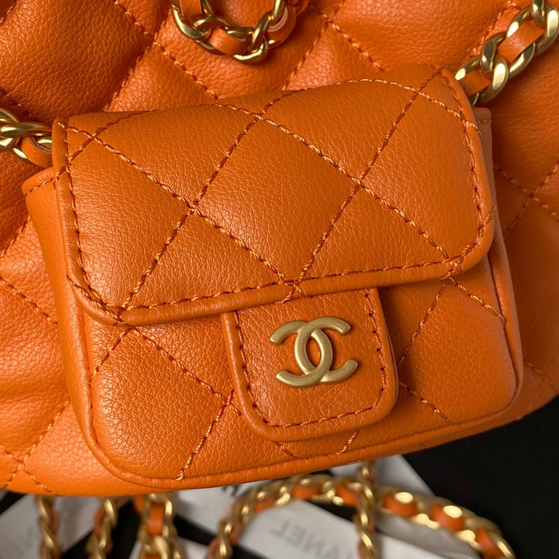 Chanel Calfskin Small Backpack Orange AS3947