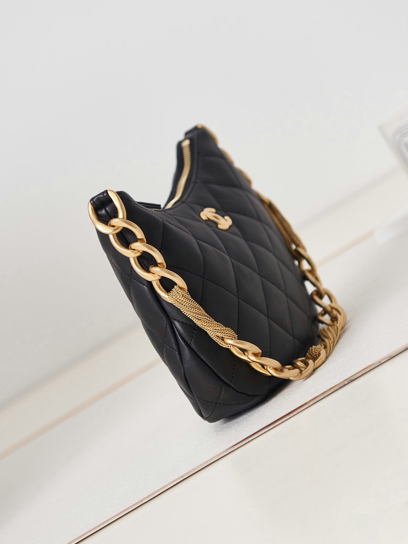 Chanel Hobo Handbag Black AS4220