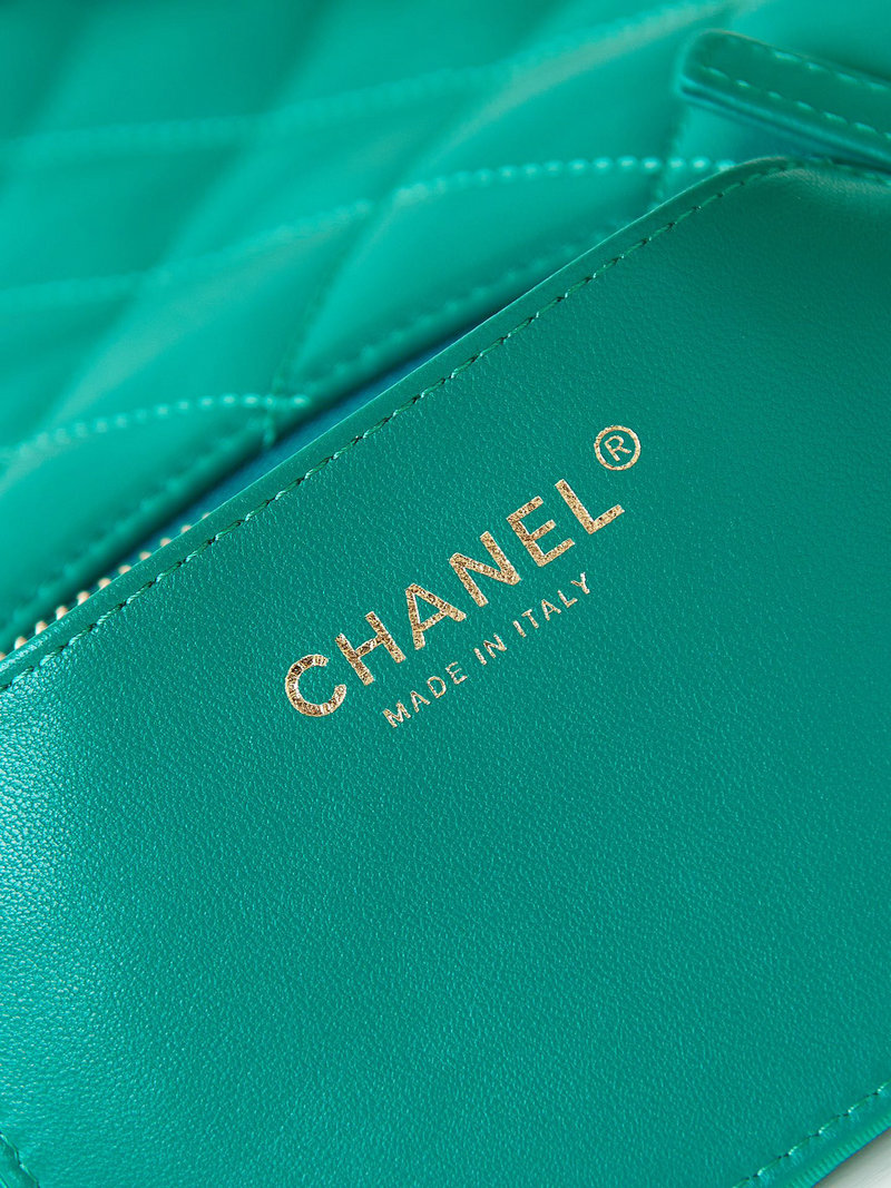 Chanel Hobo Handbag Green AS4220