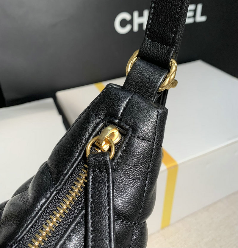 Chanel Lambskin Hobo Bag Black AS2230