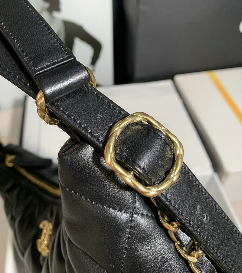 Chanel Lambskin Hobo Bag Black AS2230