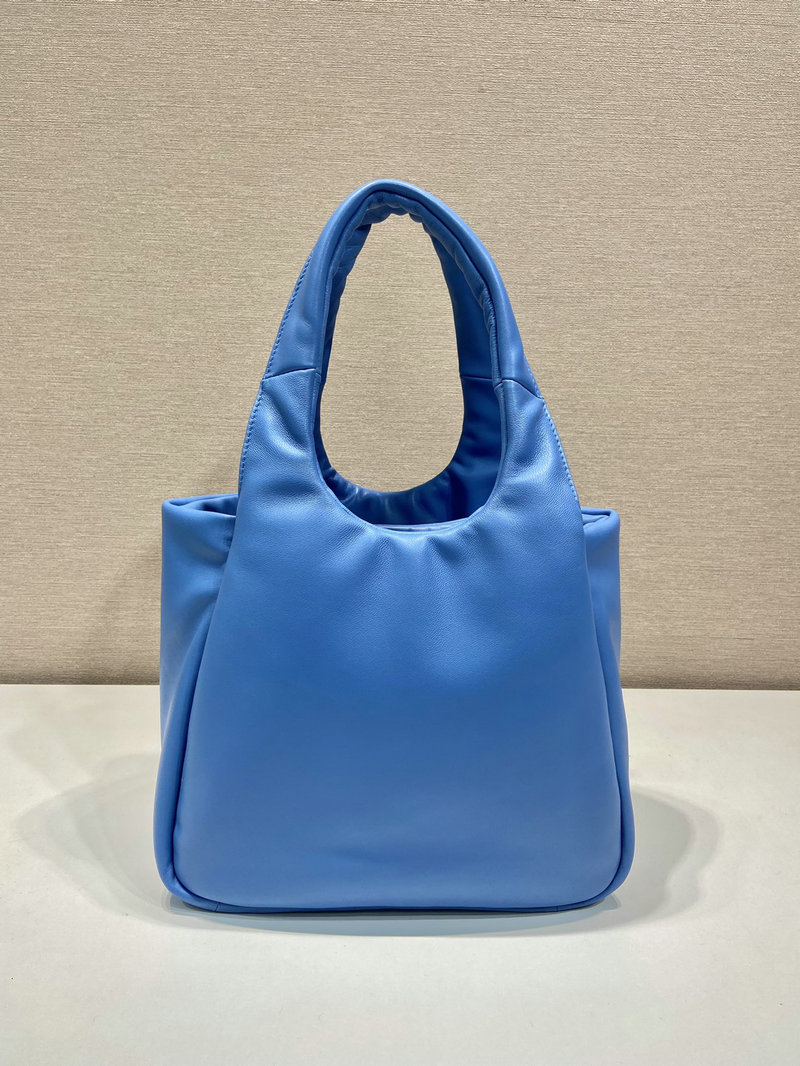 Medium padded Prada Soft nappa leather bag Blue 1BG413