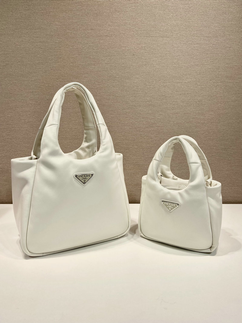 Medium padded Prada Soft nappa leather bag White 1BG413