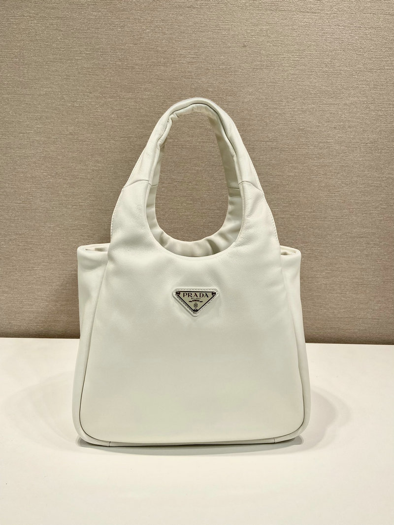 Medium padded Prada Soft nappa leather bag White 1BG413