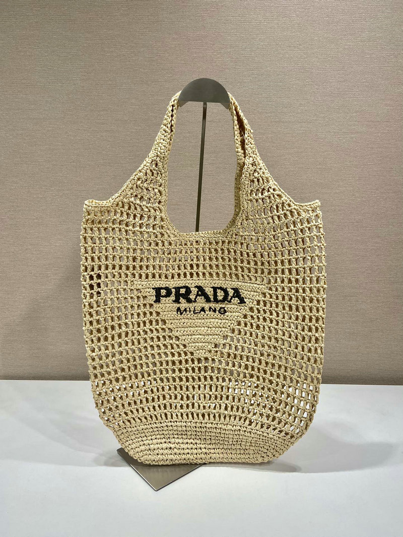 Prada Raffia Crochet tote bag Beige 1BG424