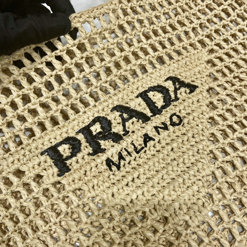 Prada Raffia Crochet tote bag Beige 1BG424