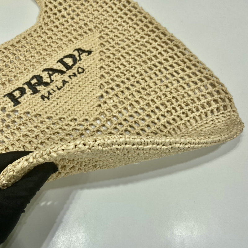 Prada Raffia Crochet tote bag Beige 1BG424