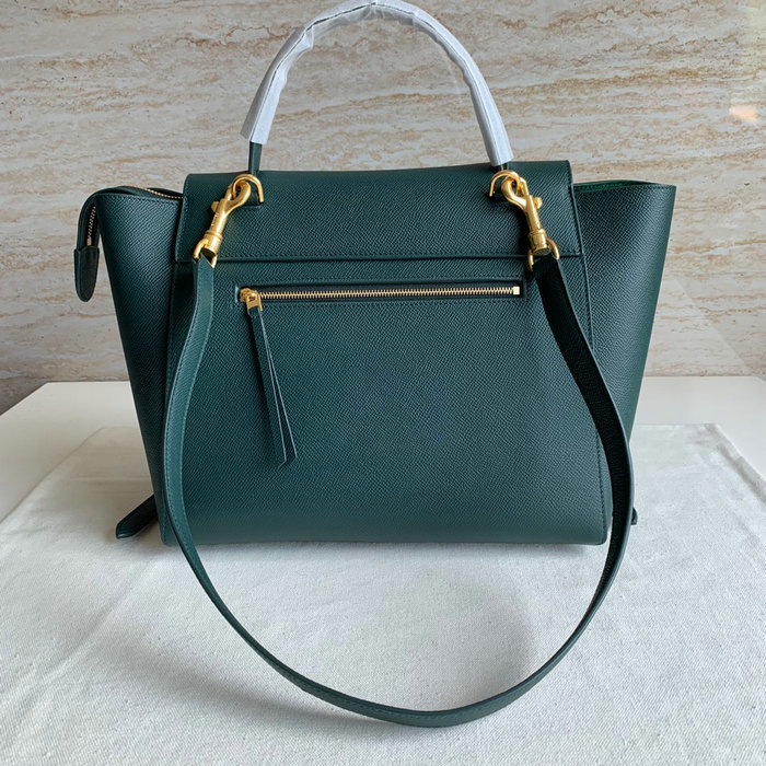 Celine Grained Calfskin Belt Bag Dark Green CB202428