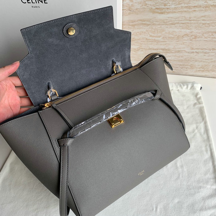 Celine Grained Calfskin Belt Bag Dark Grey CB202428