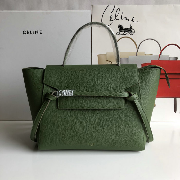 Celine Grained Calfskin Belt Bag Green CB202428