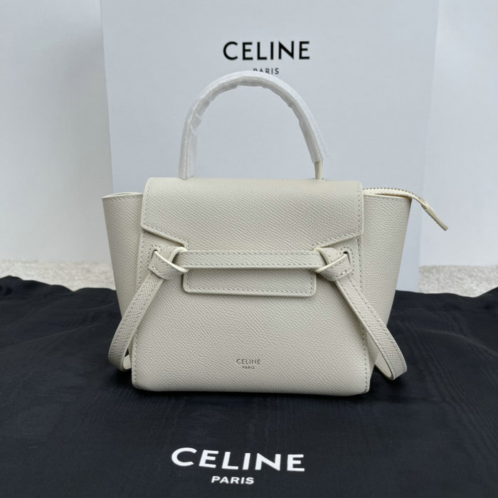 Celine Grained Calfskin Belt Bag White CB202428