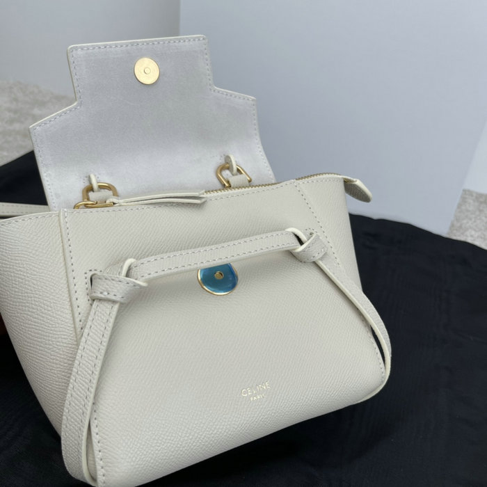 Celine Grained Calfskin Belt Bag White CB202428