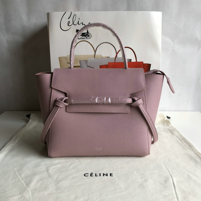 Celine Grained Calfskin Micro Belt Bag Pink CB24