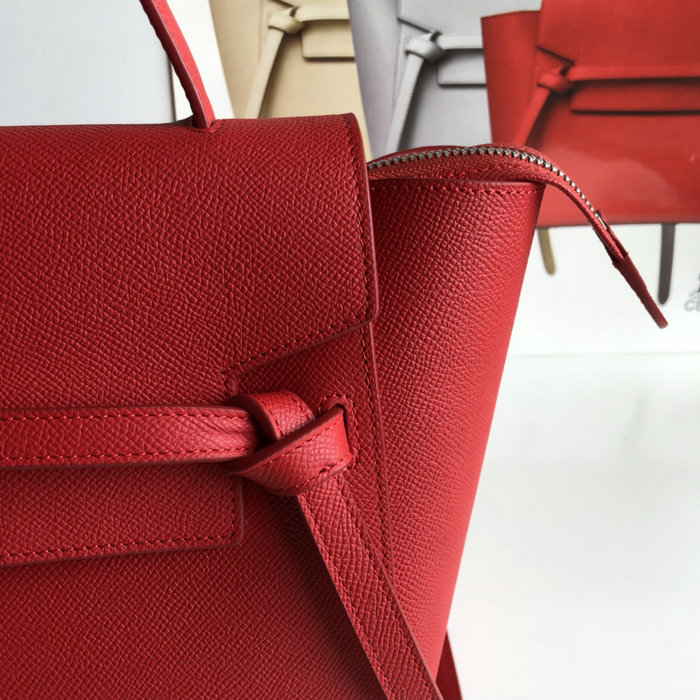 Celine Grained Calfskin Micro Belt Bag Red CB24