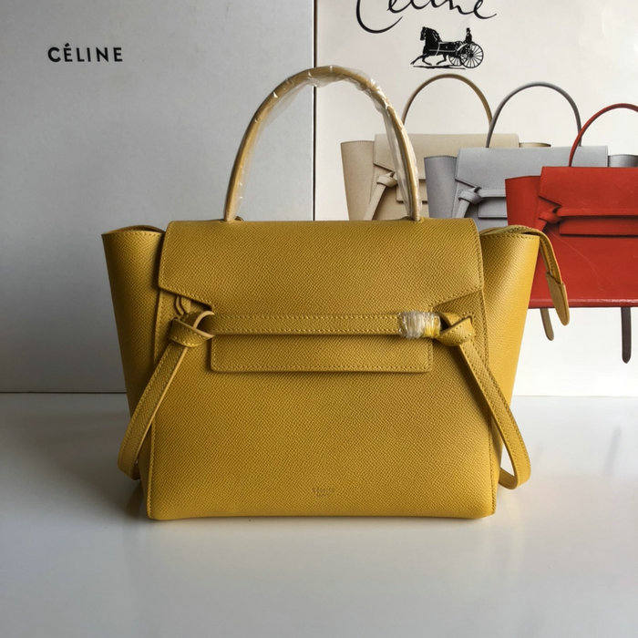 Celine Grained Calfskin Micro Belt Bag Yellow CB24