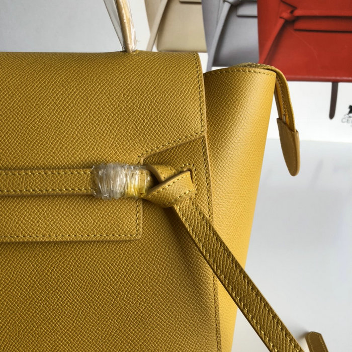 Celine Grained Calfskin Micro Belt Bag Yellow CB24