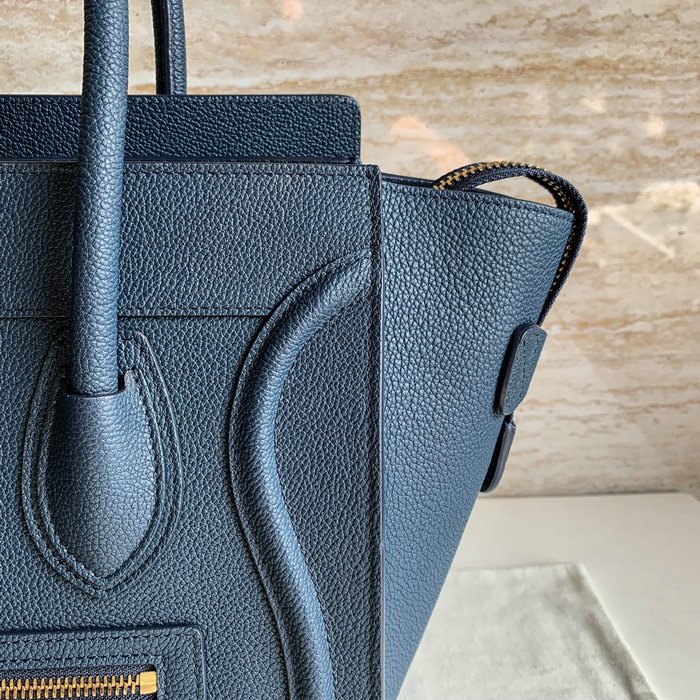 Celine Luggage Bag in Drummed Calfskin Blue CE0805