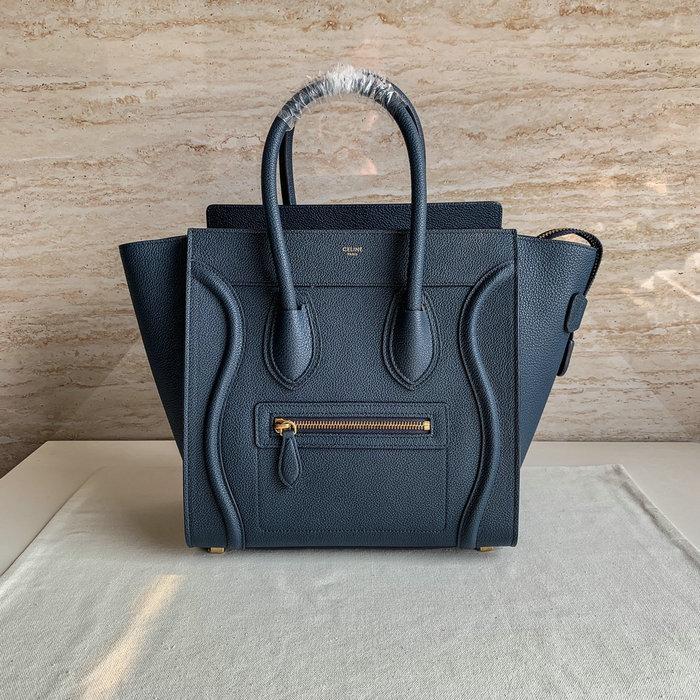 Celine Luggage Bag in Drummed Calfskin Blue CE0805