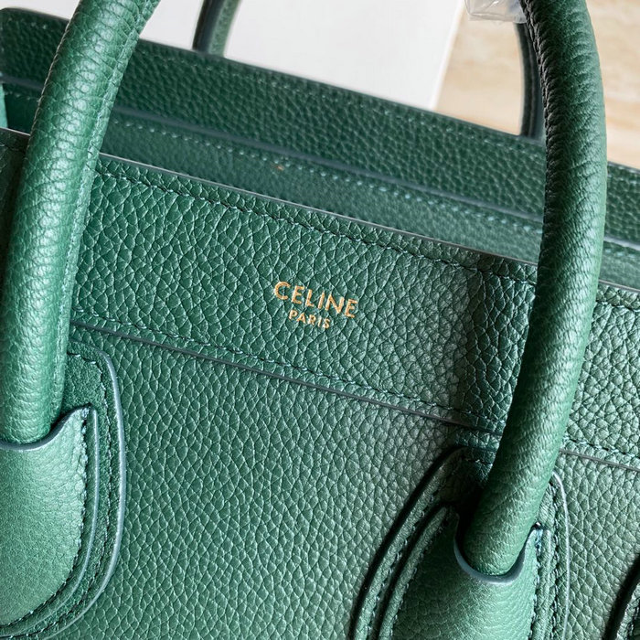 Celine Luggage Bag in Drummed Calfskin Green CE0805