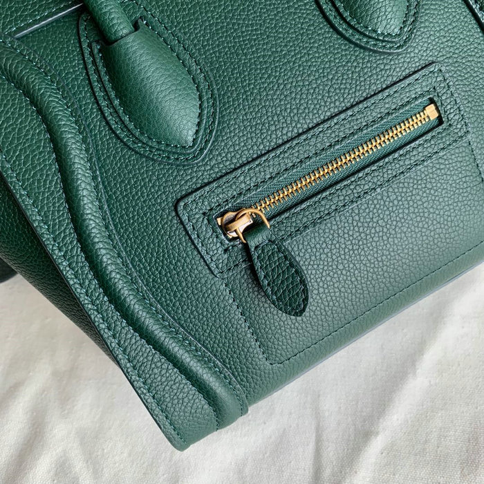 Celine Luggage Bag in Drummed Calfskin Green CE0805