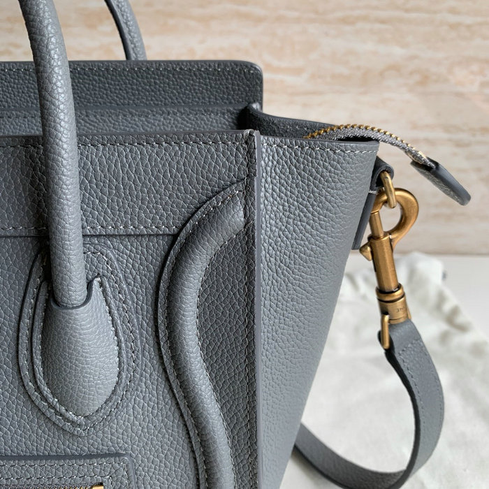 Celine Luggage Bag in Drummed Calfskin Grey CE0805