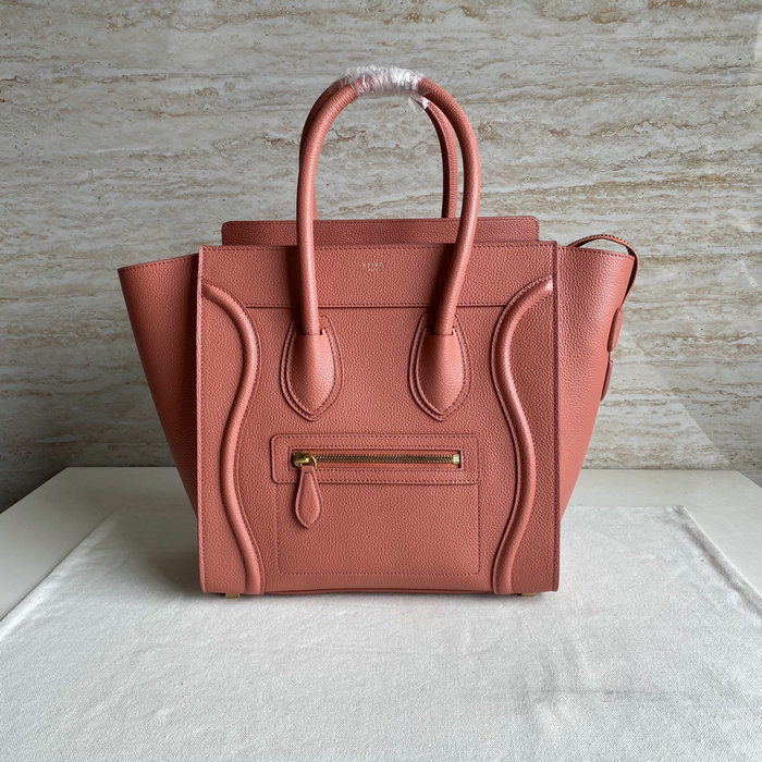 Celine Micro Luggage Bag in Drummed Calfskin Nude CE0805