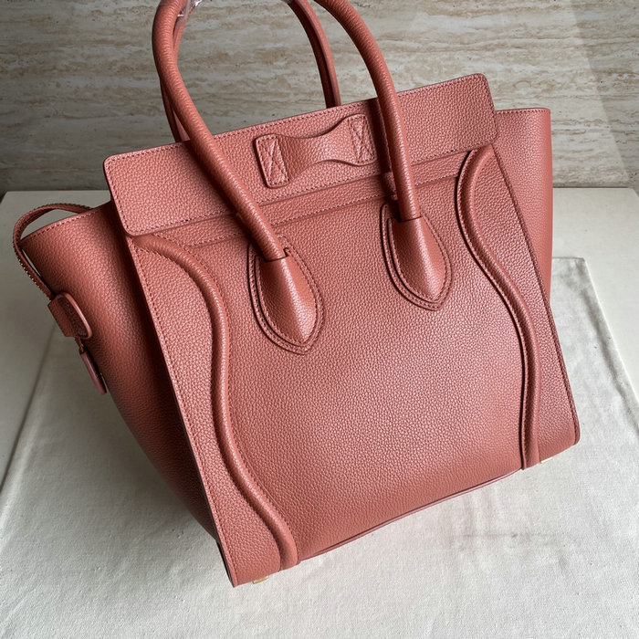 Celine Micro Luggage Bag in Drummed Calfskin Nude CE0805