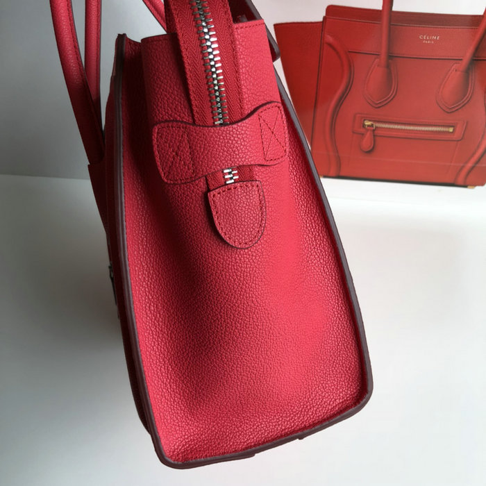 Celine Micro Luggage Bag in Drummed Calfskin Rose CE0805