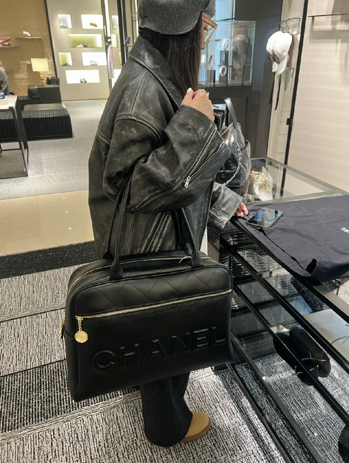 Chanel Maxi Bowling Bag Black AS3718