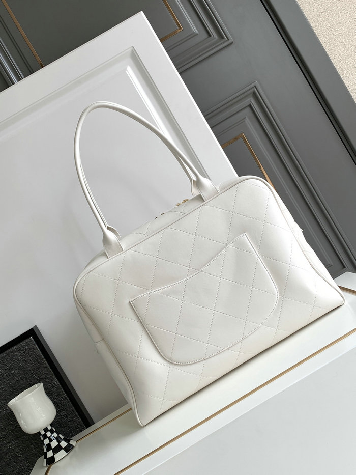 Chanel Maxi Bowling Bag White AS3718