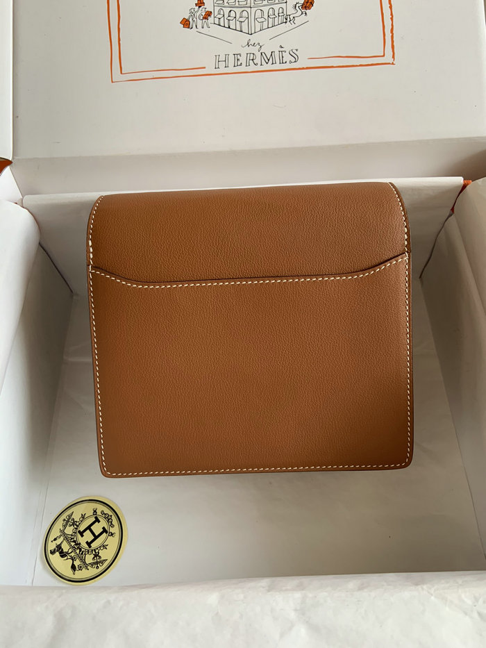 Hermes Evercolor Leather Roulis Bag Golden Brown HR0805