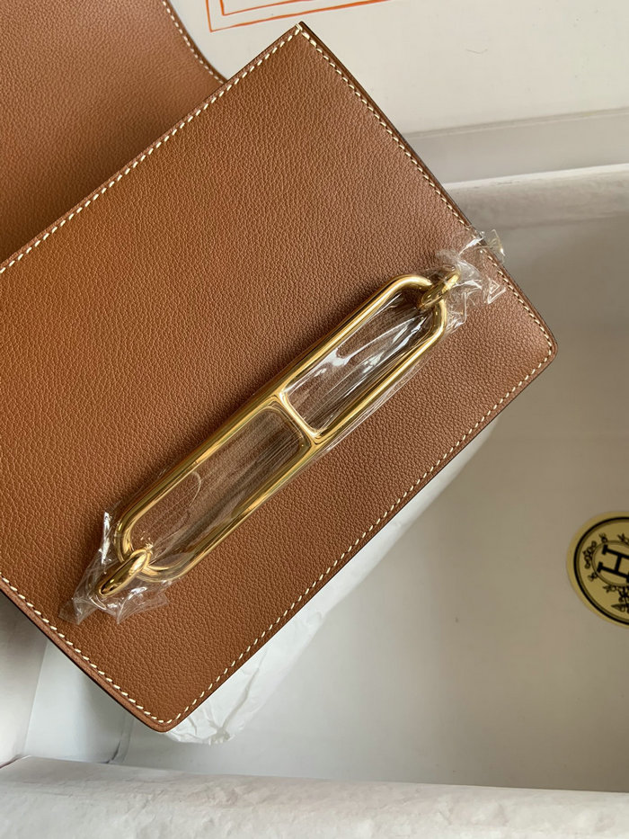 Hermes Evercolor Leather Roulis Bag Golden Brown HR0805