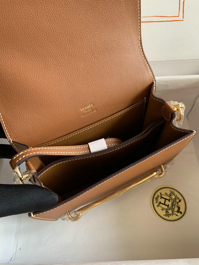 Hermes Evercolor Leather Roulis Bag Golden Brown HR0805