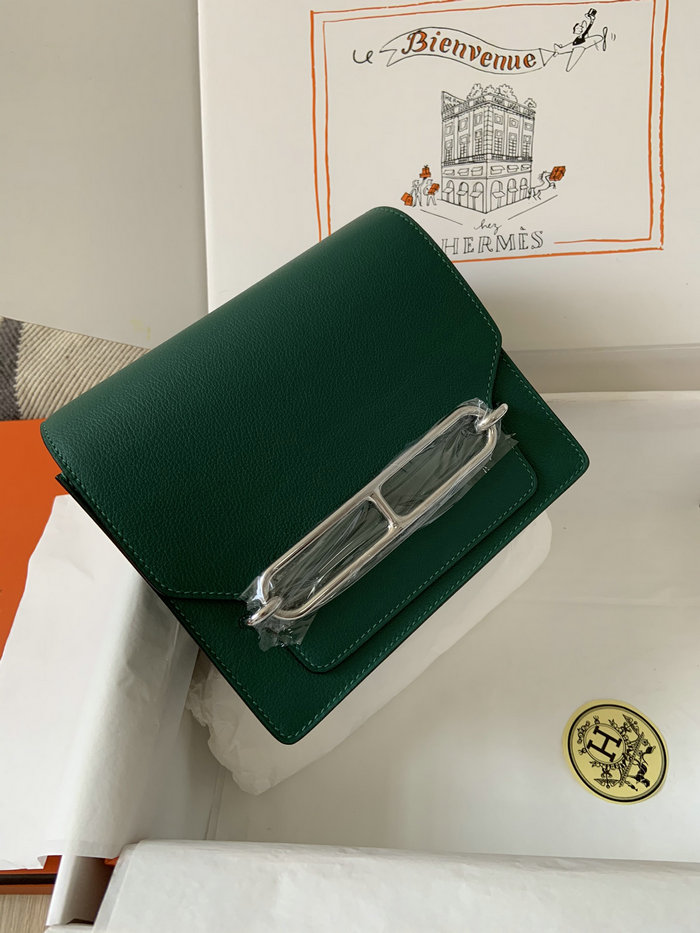 Hermes Evercolor Leather Roulis Bag Malachite HR0805