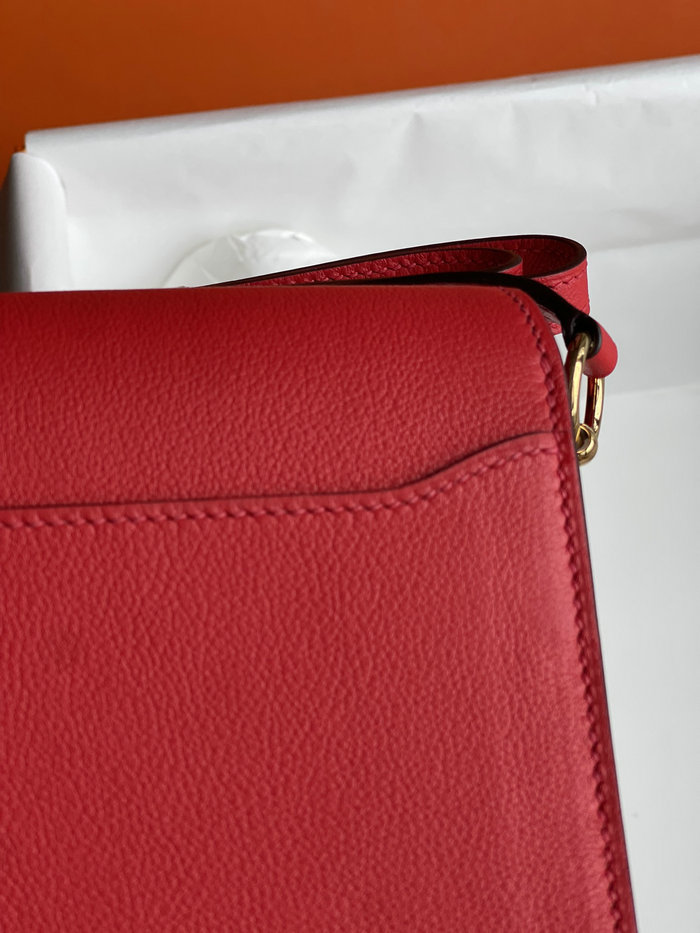 Hermes Evercolor Leather Roulis Bag Red HR0805