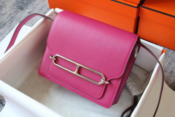 Hermes Evercolor Leather Roulis Bag Rose Pourpre HR0805