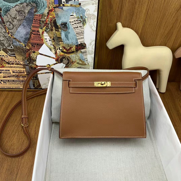 Hermes Kelly Danse 22 Bag Golden Brown HKD0805