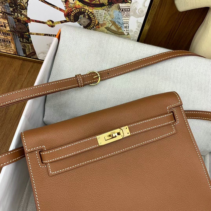 Hermes Kelly Danse 22 Bag Golden Brown HKD0805