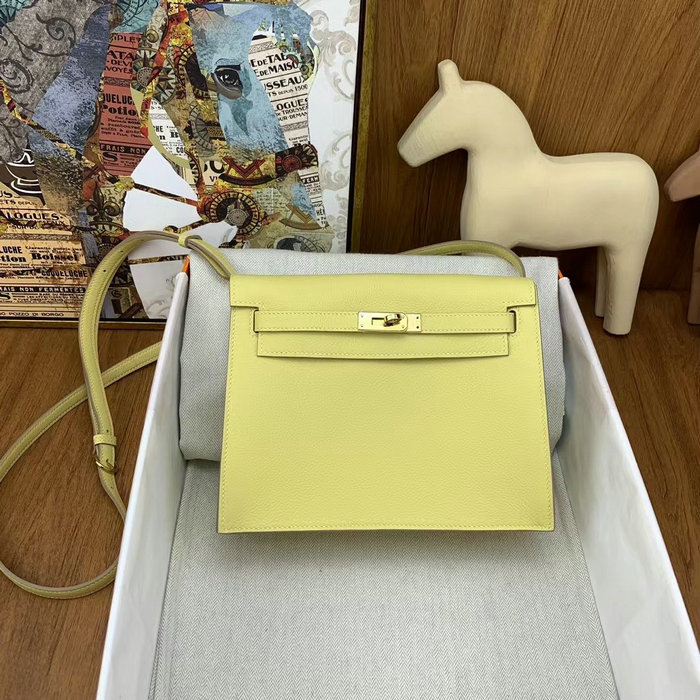 Hermes Kelly Danse 22 Bag Jaune Poussin HKD0805