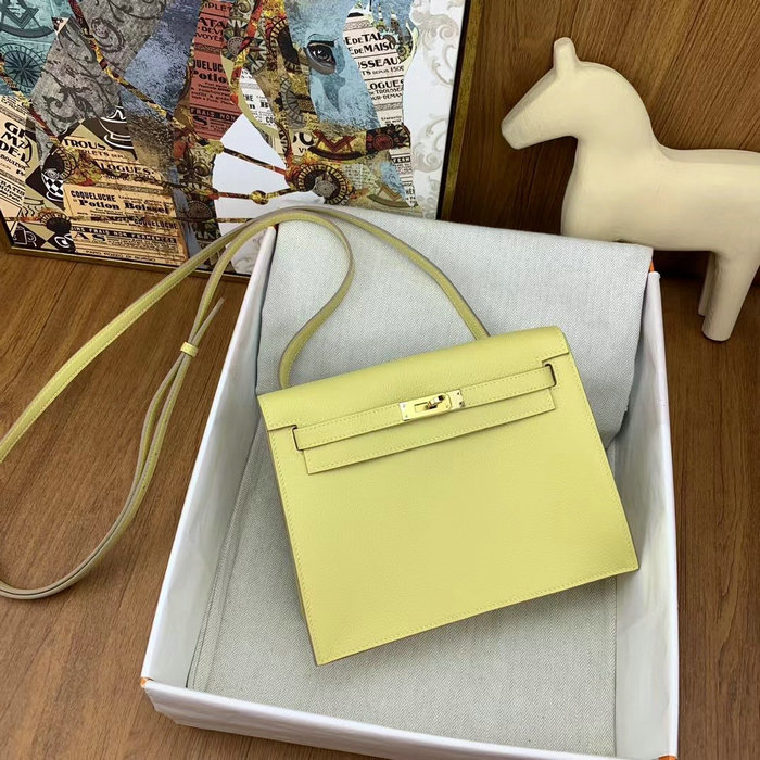 Hermes Kelly Danse 22 Bag Jaune Poussin HKD0805