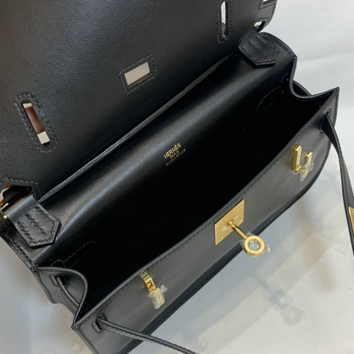 Hermes Swift Leather Mini Jypsiere Bag Black HJ0730