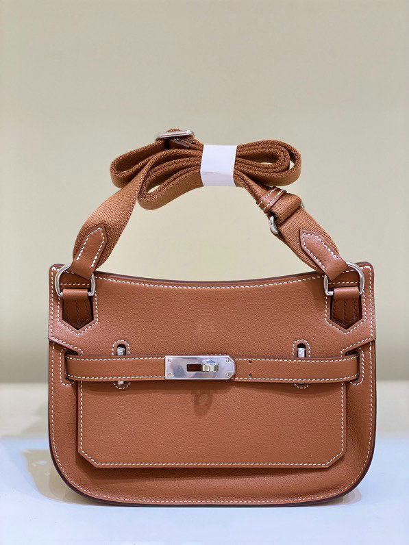 Hermes Swift Leather Mini Jypsiere Bag Golden Brown HJ0730