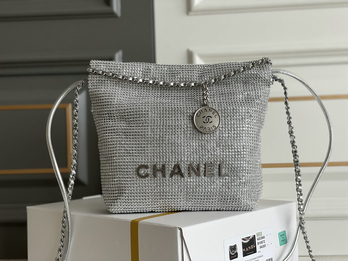 Mini Chanel 22 Handbag with Rhinestone AS3980