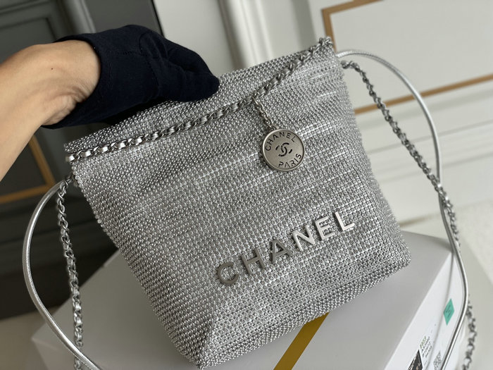 Mini Chanel 22 Handbag with Rhinestone AS3980