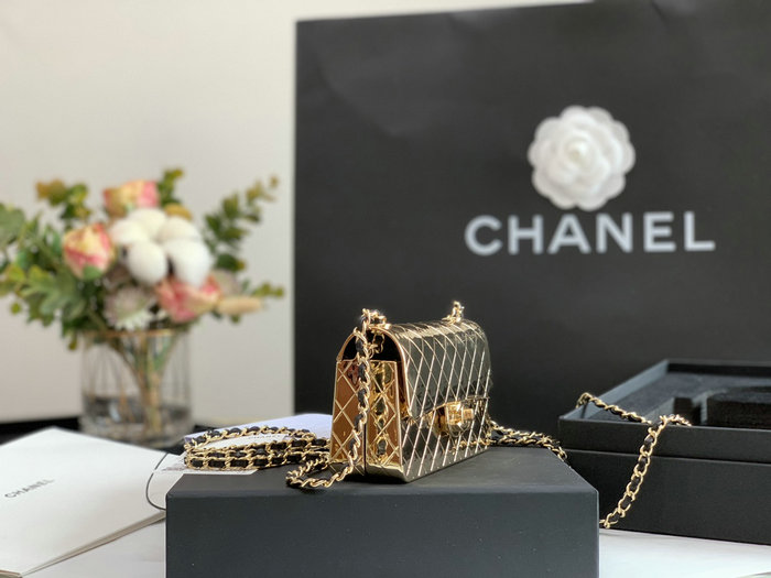 Mini Chanel Evening Bag Gold A99139