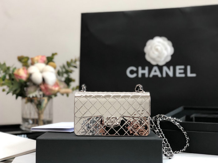 Mini Chanel Evening Bag Silver A99139