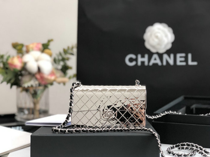 Mini Chanel Evening Bag Silver A99139