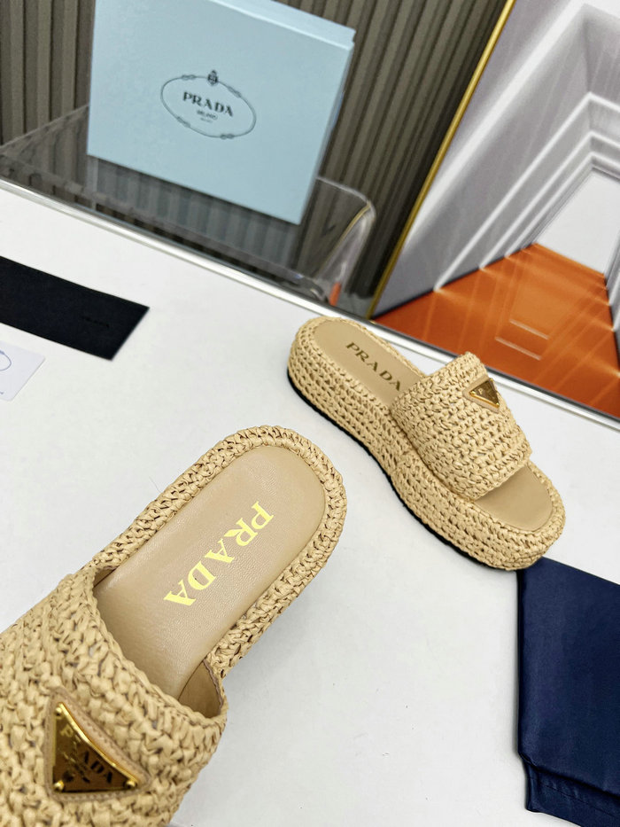 Prada Raffia Slides SNP073001