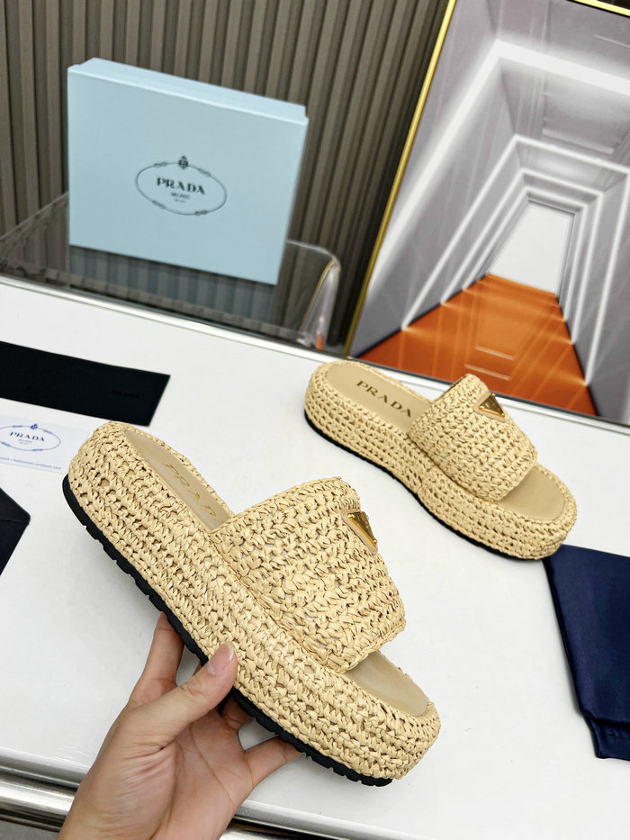 Prada Raffia Slides SNP073001